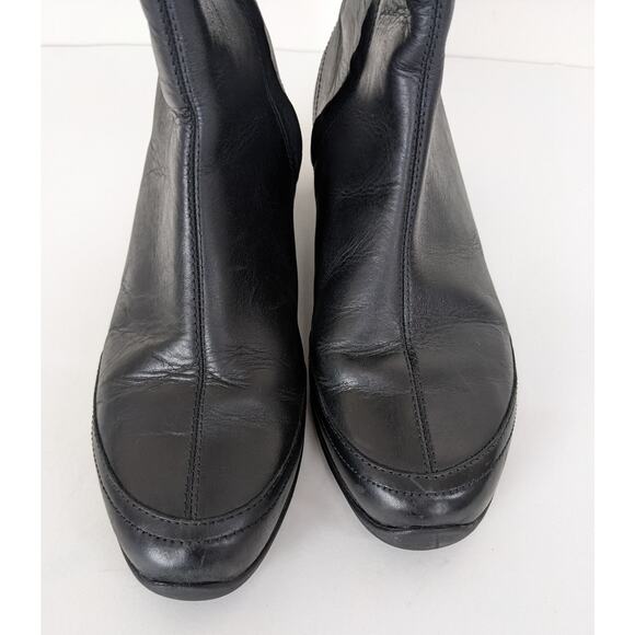 Teva Jade Cove Black Leather Tall Side Zip Boots Sz 9.5 Fall Winter Waterproof - Picture 5 of 10